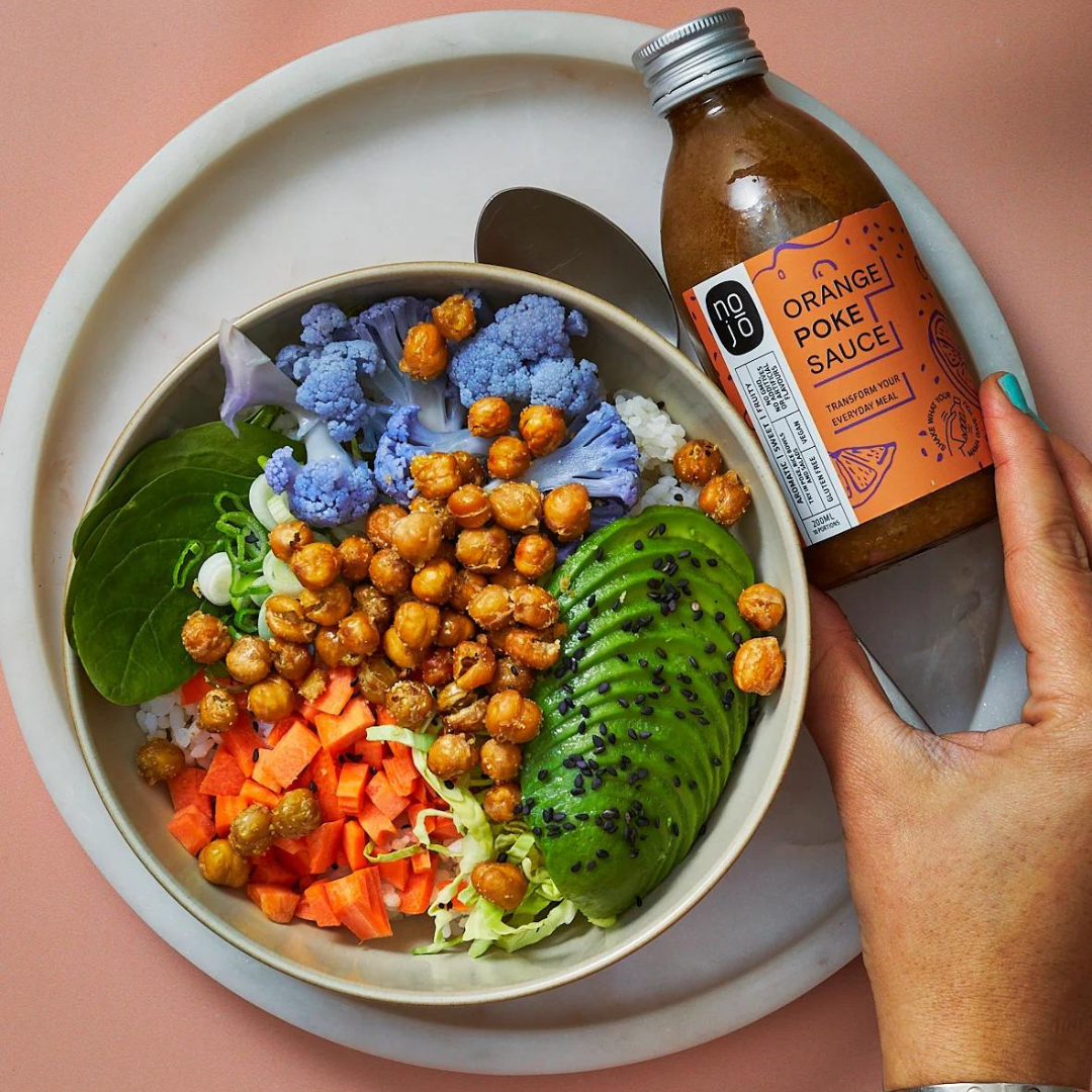 Nojo Orange Poke Poke bowl with crispy chickpeas – Nojo London