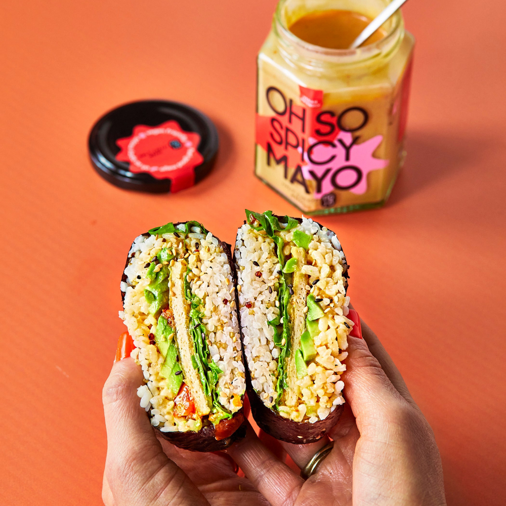 Onigirazu - sushi sandwich with Spicy Mayo