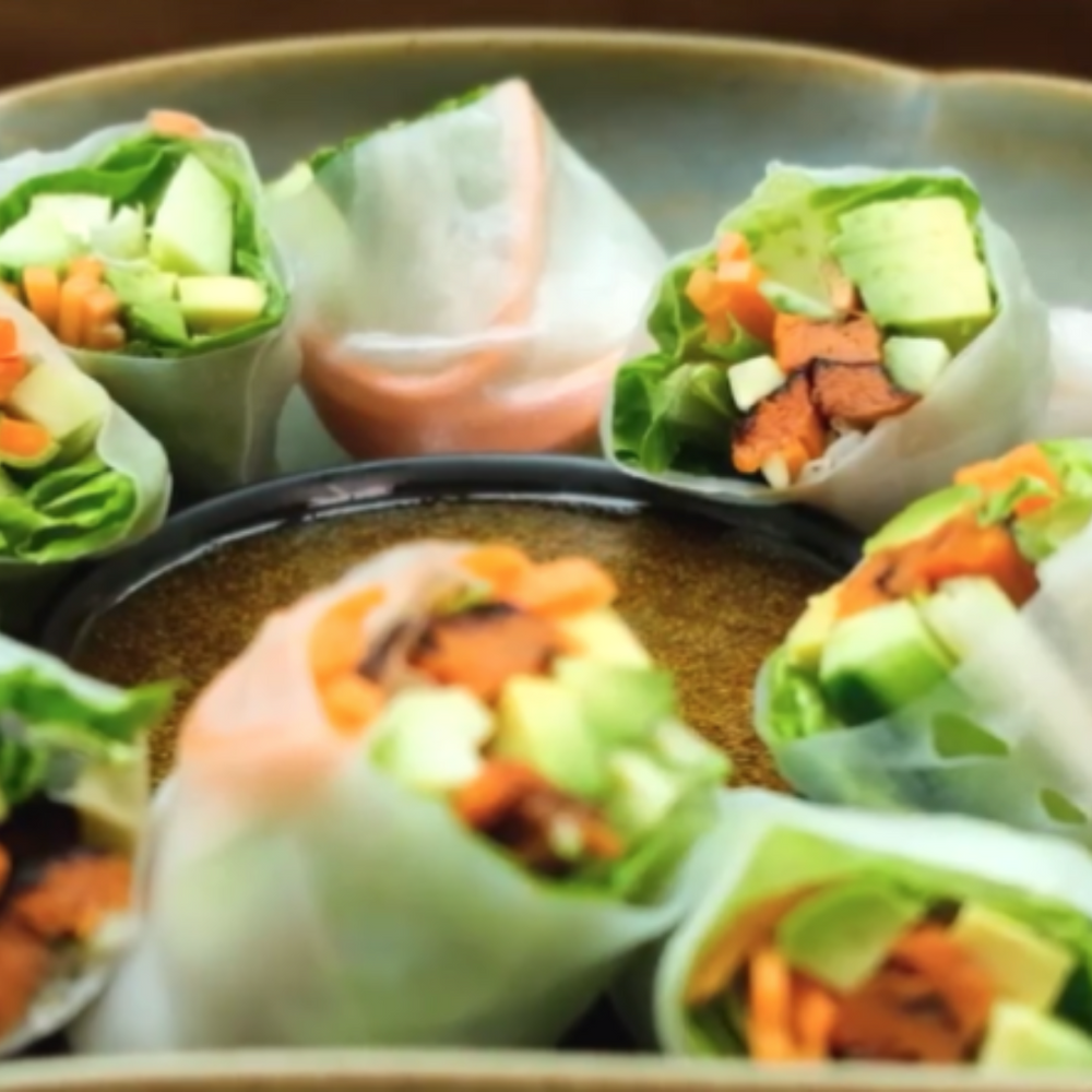 Fresh and Healthy Rice Paper Rolls with Yuzu Sauce