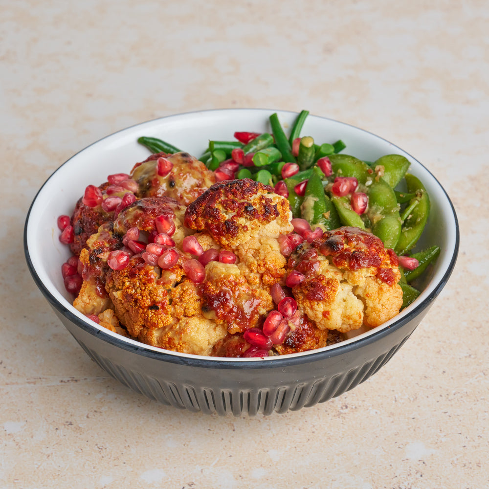 Roasted Cauliflower with Tahini and Pomegranate