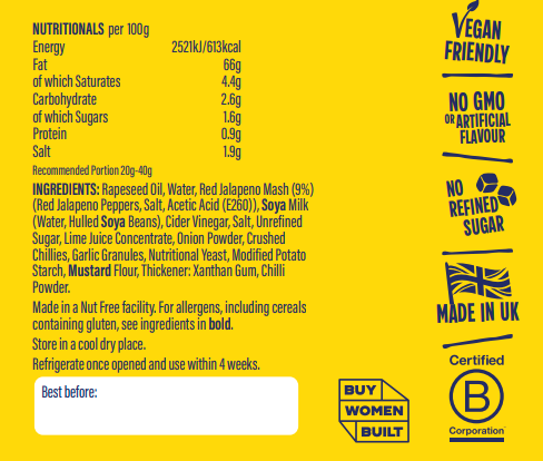 PUNCHY JALAPENO MAYO | VEGAN 160g – Nojo London